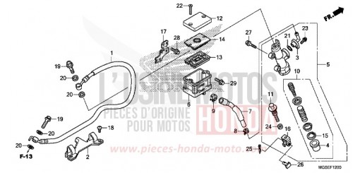 REAR BRAKE MASTER CYLINDER (NC700S) NC700SC de 2012